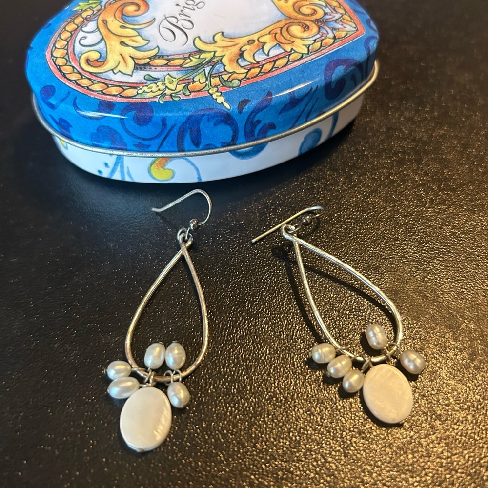 Brighton earrings with white pearl type embellishments